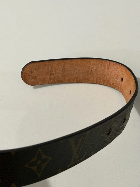 Louis Vuitton Brown Monogram Canvas Belt with Gold Square Buckle - Picture 4 of 8